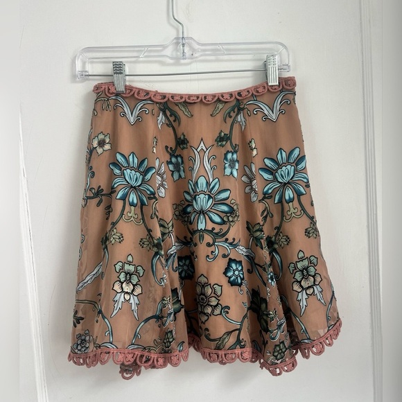For Love & Lemons Floral Saffron Skirt $194 Size S LIKE NEW - Picture 1 of 5